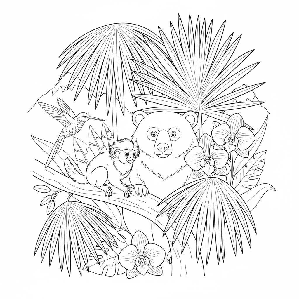 Boho Minimalist black-and-white line-art sample page